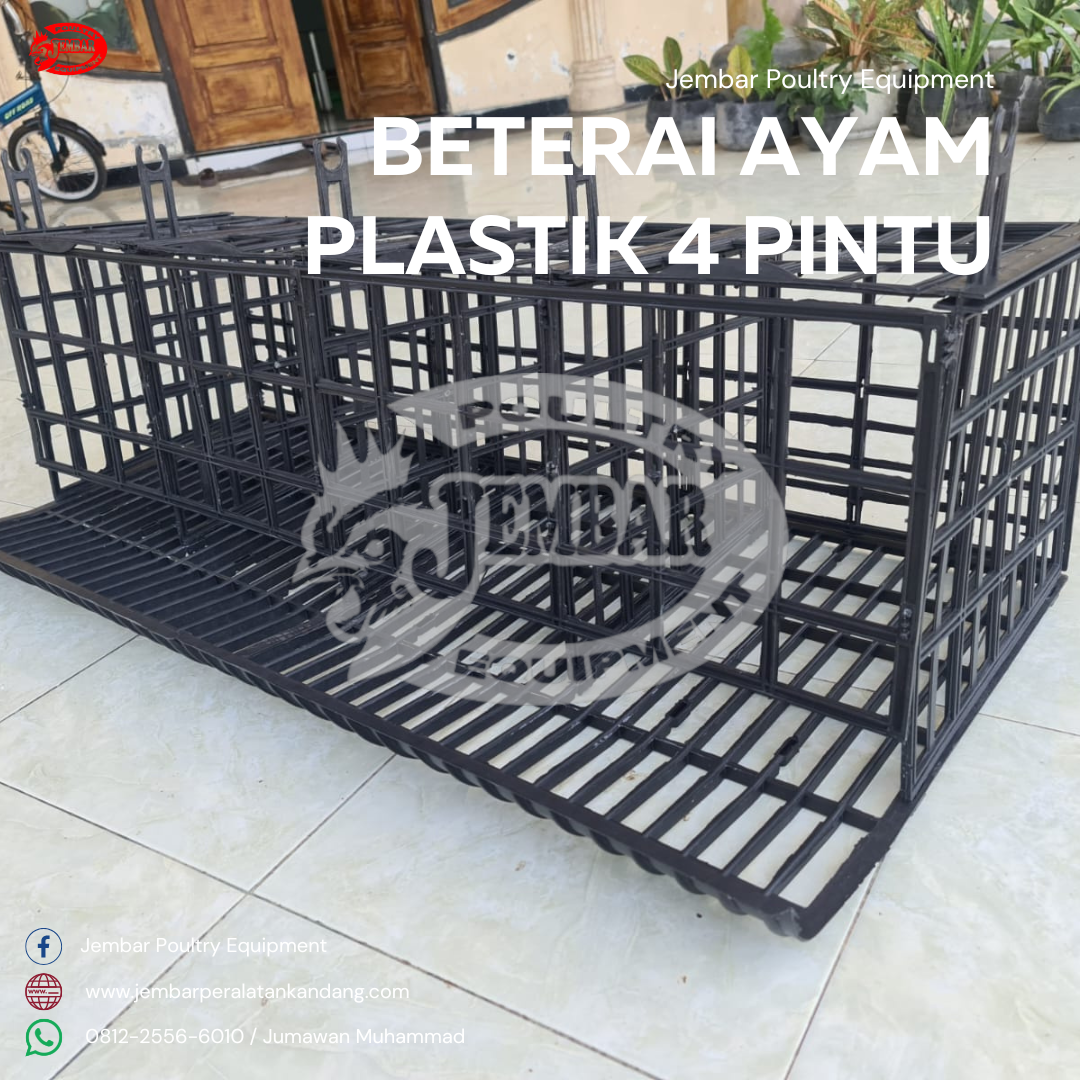 beterai ayam plastik 4 pintu