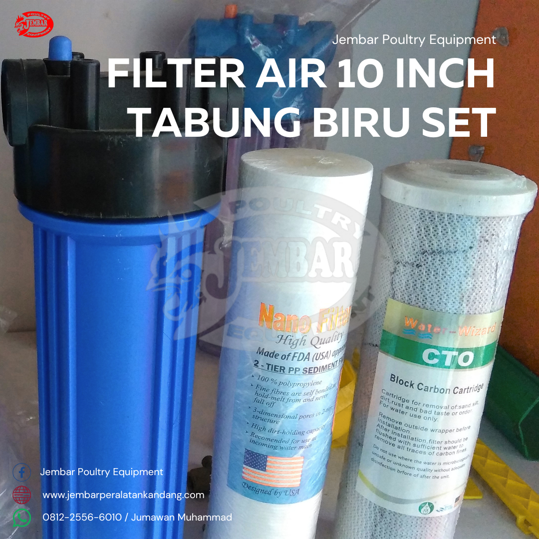Filter Air 10 Inch Tabung Biru Set (2)