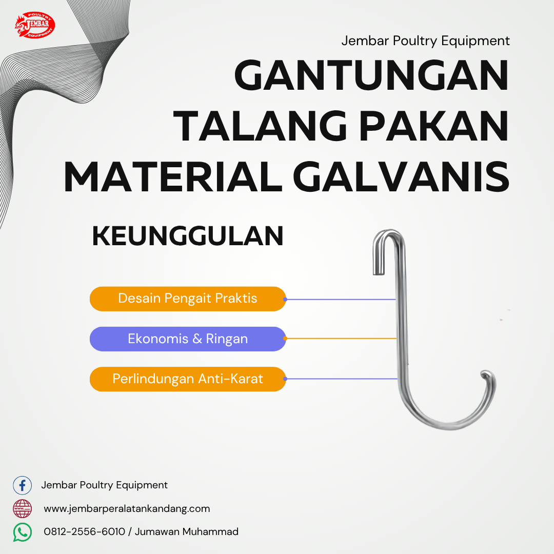 Gantungan Talang Pakan material galvanis