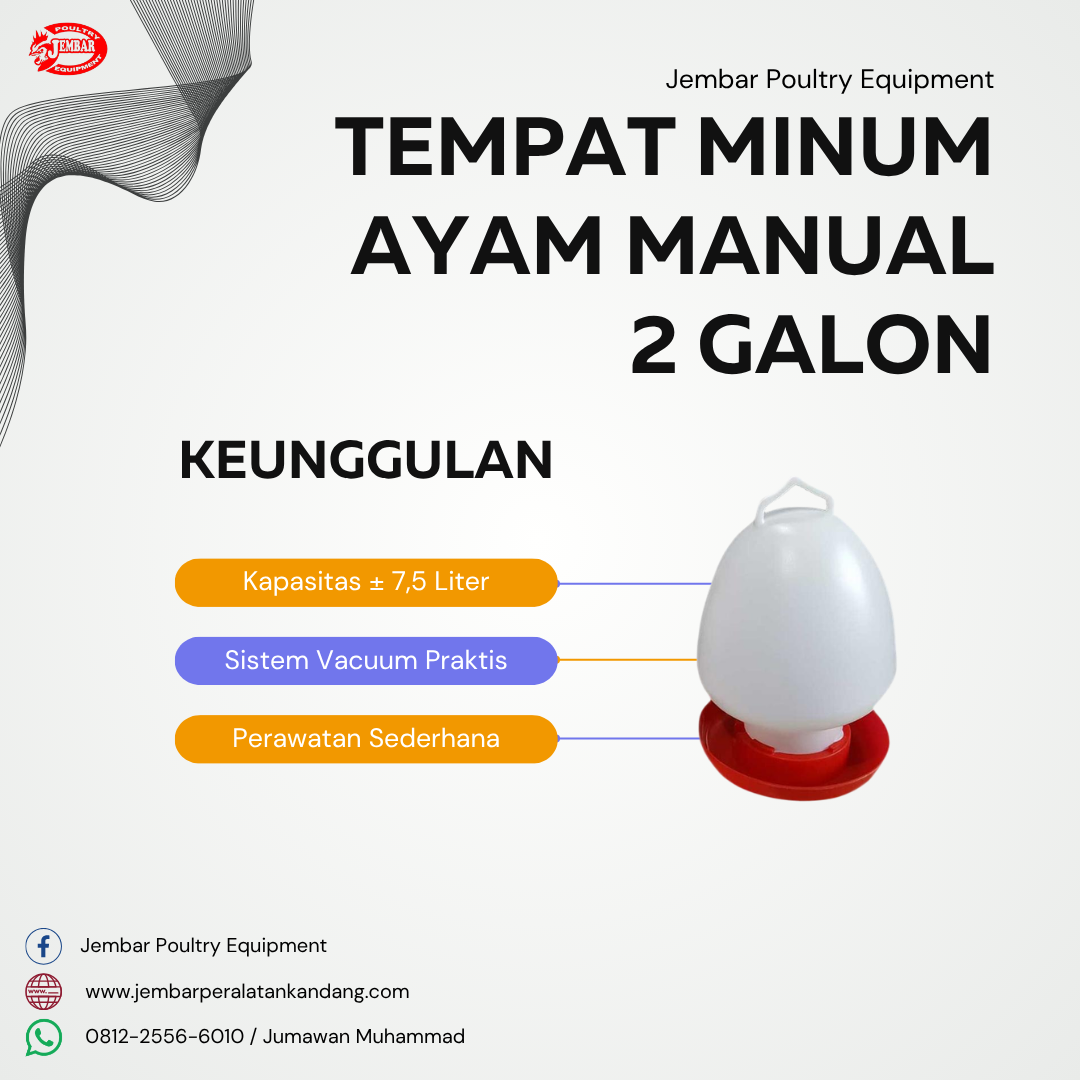 Tempat Minum Ayam Manual 2 Galon